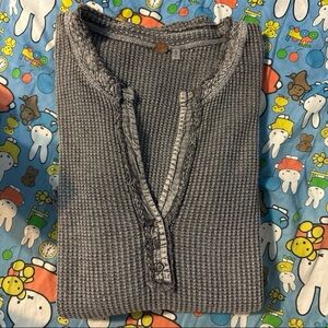 Free People Waffle Henley Top